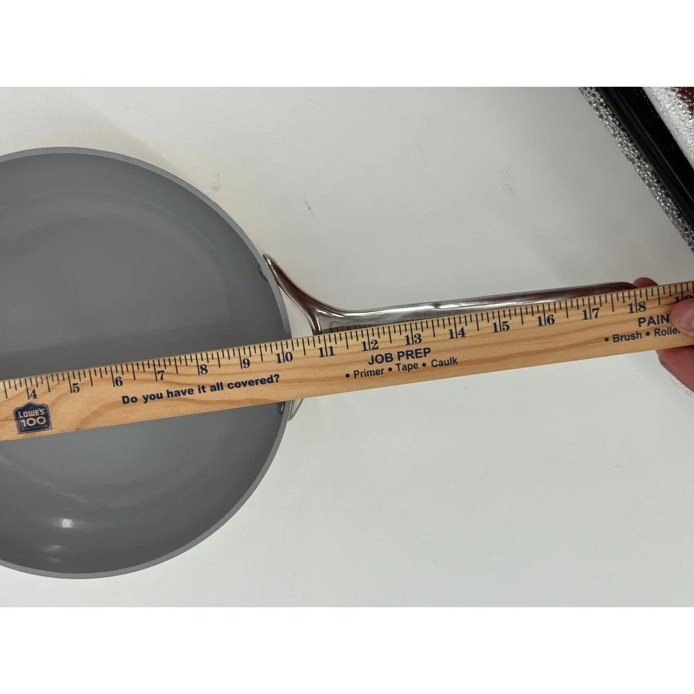 Caraway Ceramic Non-Stick Fry Pan 10.5 Inch Cream Grey Stainless Handle